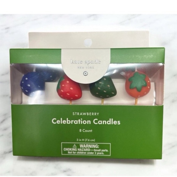 NWT! Kate Spade x Target Strawberry Celebration Candles - Red and Green - Picture 1 of 4